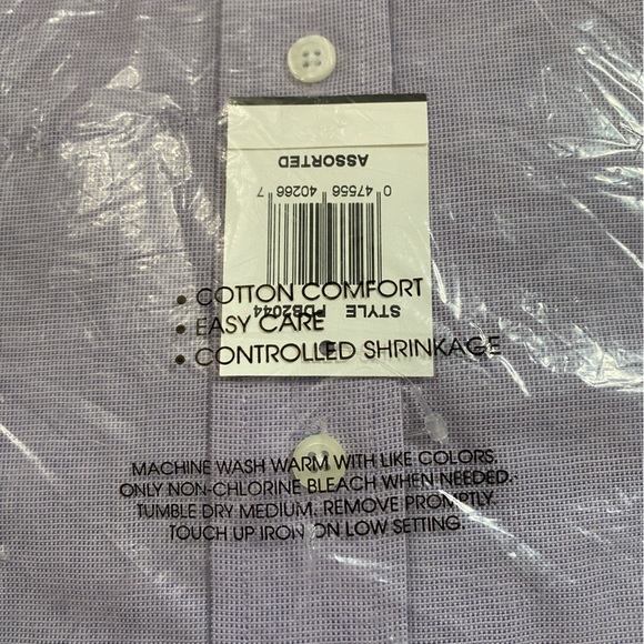 NWT Christopher Hart Light Purple Button Down Shirt Big  21-22 38-39 - Picture 6 of 9